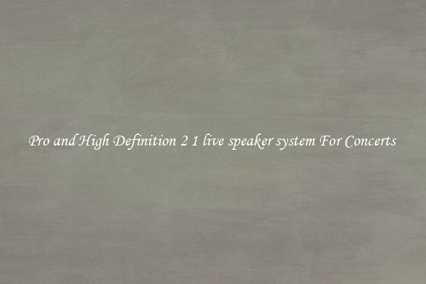 Pro and High Definition 2 1 live speaker system For Concerts 