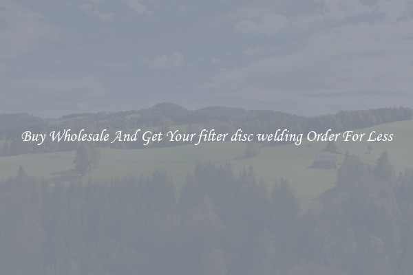Buy Wholesale And Get Your filter disc welding Order For Less