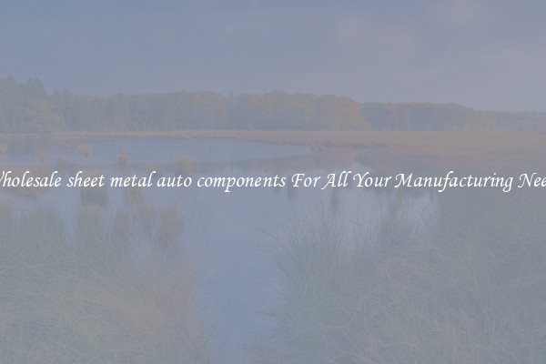 Wholesale sheet metal auto components For All Your Manufacturing Needs