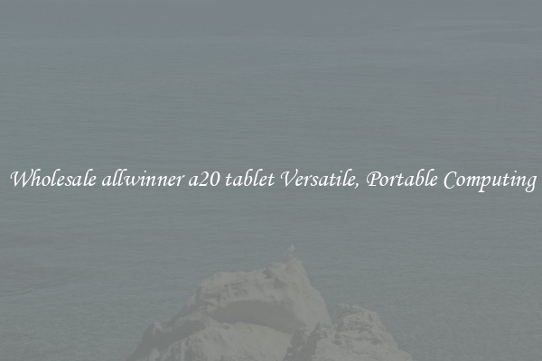 Wholesale allwinner a20 tablet Versatile, Portable Computing