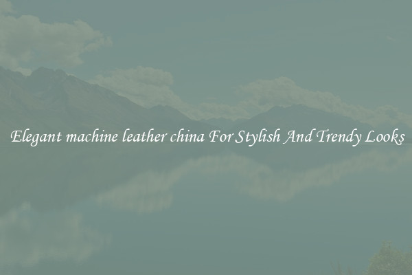 Elegant machine leather china For Stylish And Trendy Looks