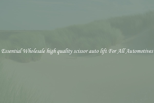 Essential Wholesale high quality scissor auto lift For All Automotives