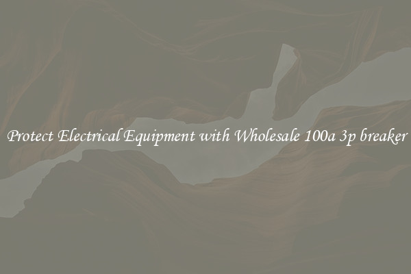 Protect Electrical Equipment with Wholesale 100a 3p breaker