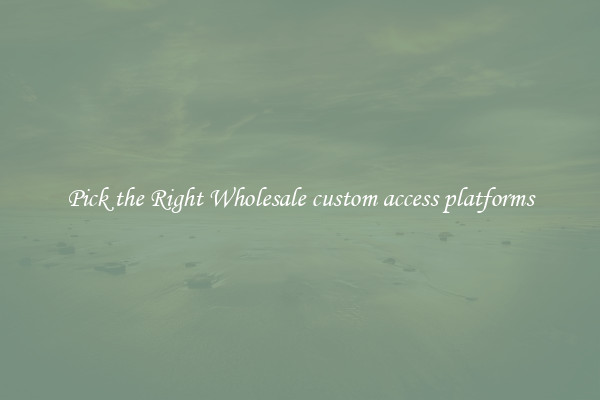 Pick the Right Wholesale custom access platforms