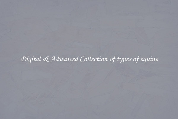 Digital & Advanced Collection of types of equine